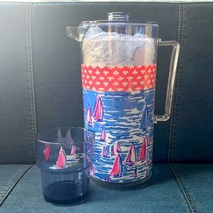Lilly Pulitzer Pitcher & Glasses